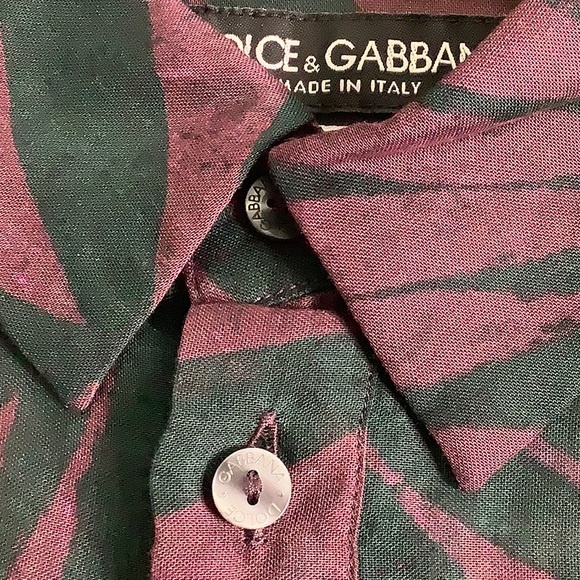 Dolce & Gabbana Gold Dark Dye Sheer Italian Button down dress shirt size 17 NWOT - Picture 7 of 16